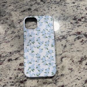 Floral Phone Case - Blue and White iPhone 14 Plus